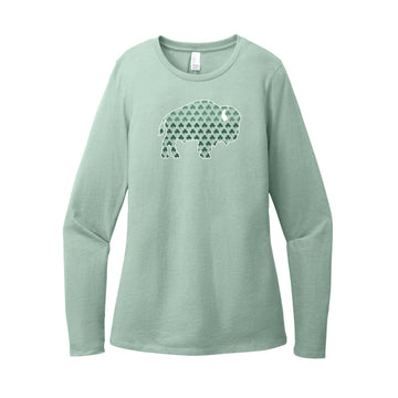 Ladies Multi Shamrock Long Sleeve