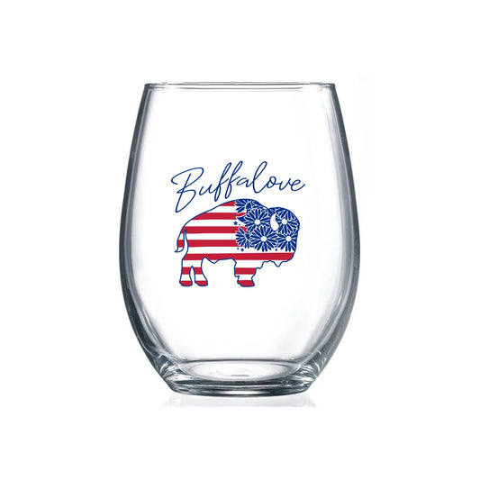 Floral Stemless Wine Glass