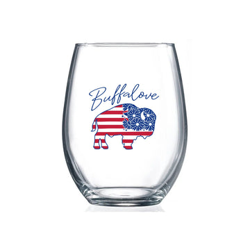 Floral Stemless Wine Glass