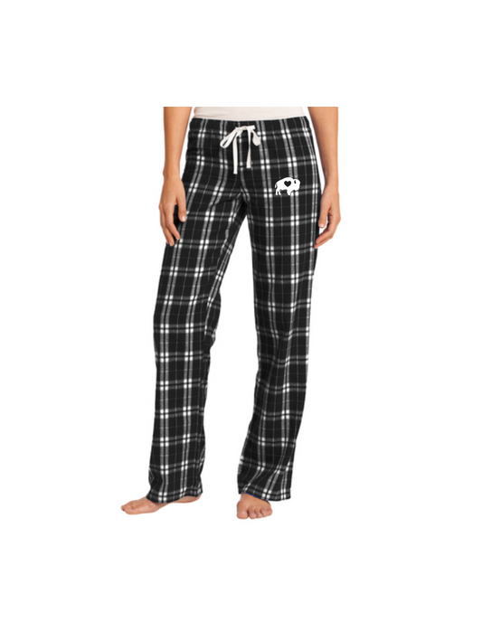 Ladies Black and White Plaid Pajama Pants