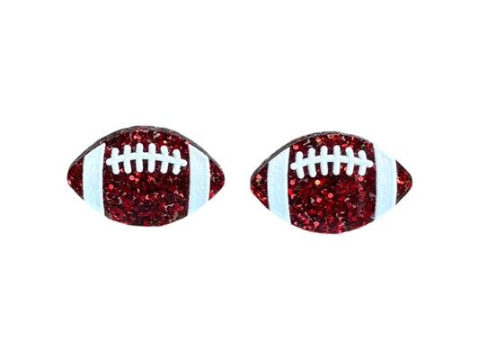 Glitter Football Studded Earrings