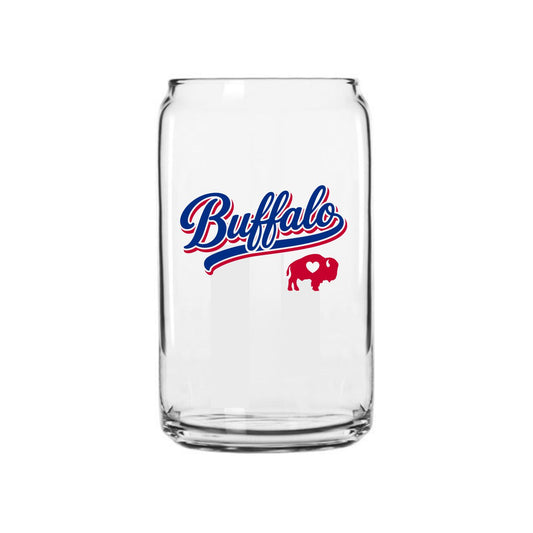 Buffalo Script Glass Soda Can