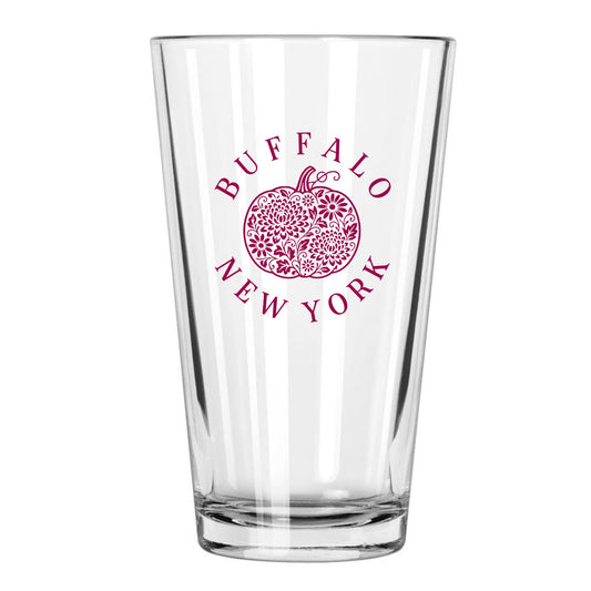 Pumpkin Floral Pint Glass
