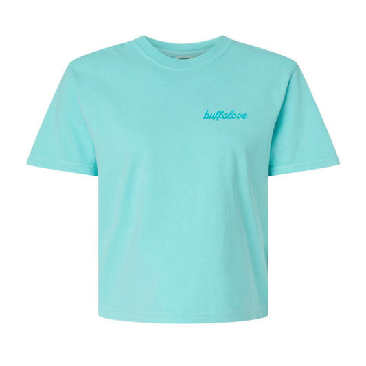 Ladies Embroidered Crop T Shirt
