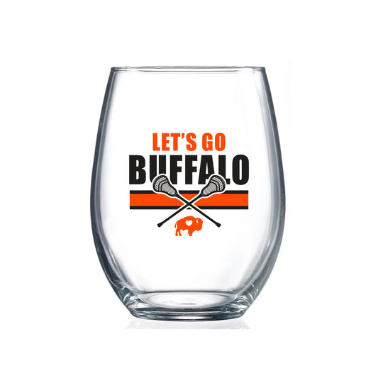 Buffalo Lacrosse Stemless Wine Glass
