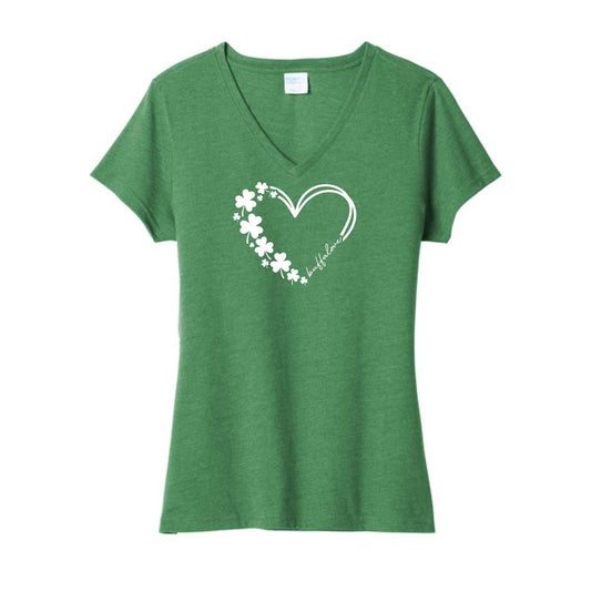 Ladies Irish Heart V Neck