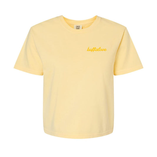 Ladies Embroidered Crop T Shirt