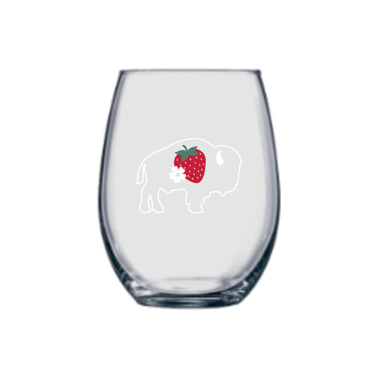 Strawberry Stemless Wine Glass