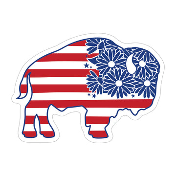 Floral Buffalo Sticker