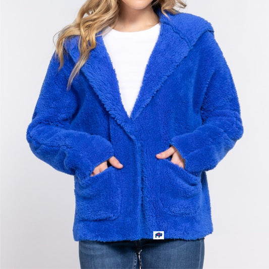 Blue Furry Cardigan