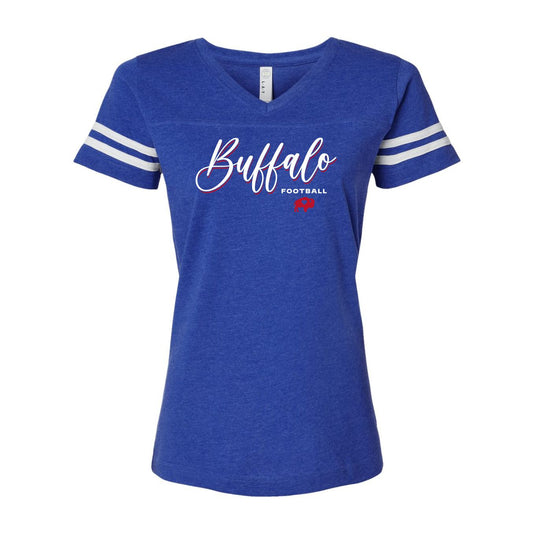 Ladies Cursive Buffalo V Neck