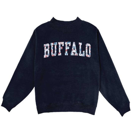Buffalo Floral Patch Mock Sweatshirt