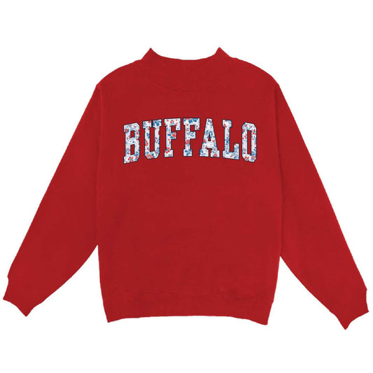 Buffalo Floral Patch Mock Sweatshirt