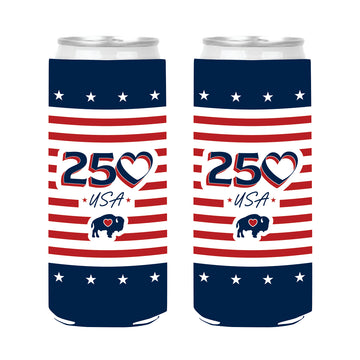 USA Flag Slim Can Koozie