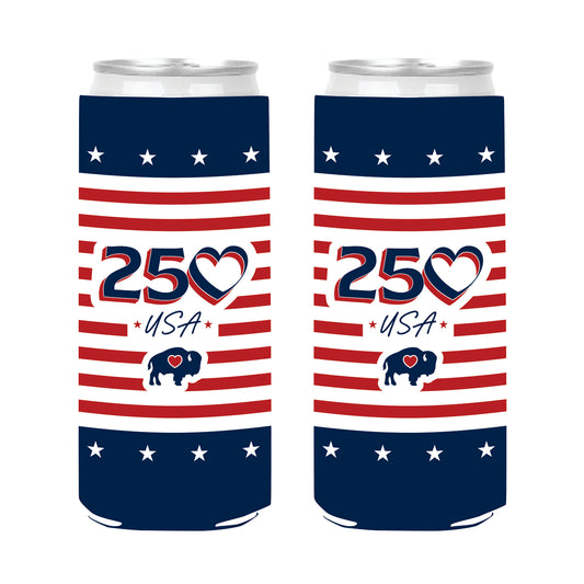 USA Flag Slim Can Koozie