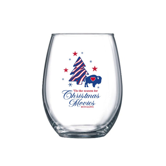 Christmas Stripes Tree Stemless Glass