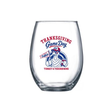Turkey & Touchdowns Stemless Wine Glass