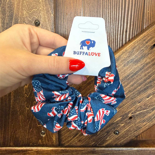 Wavy Flag Buffalo Scrunchie